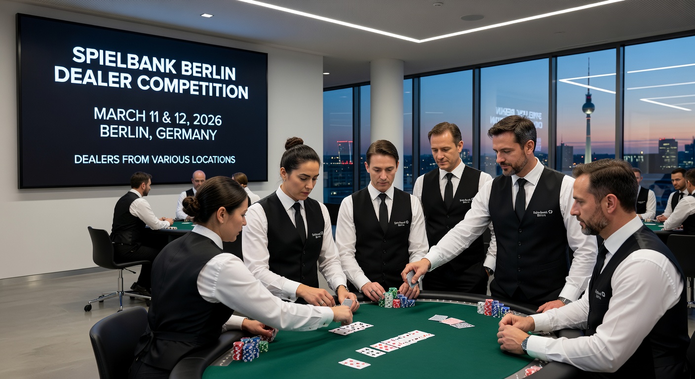 Siegerehrung beim Berlin Dealer Championship 2026 mit jubelnden Dealern und Pokalen in der Spielbank Berlin