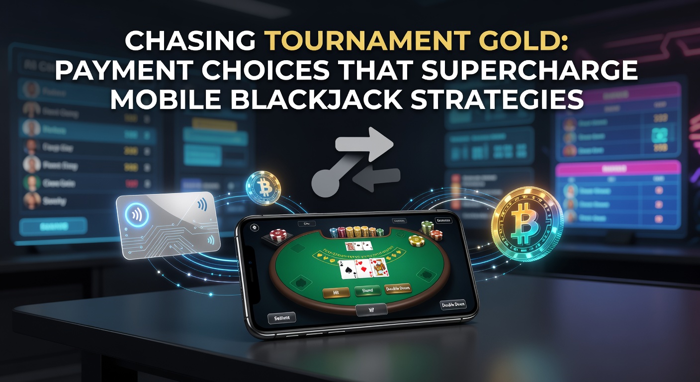 Spieler am Smartphone in einem intensiven Blackjack-Turnier, mit Goldmünzen im Hintergrund symbolisierend den Gewinnrausch