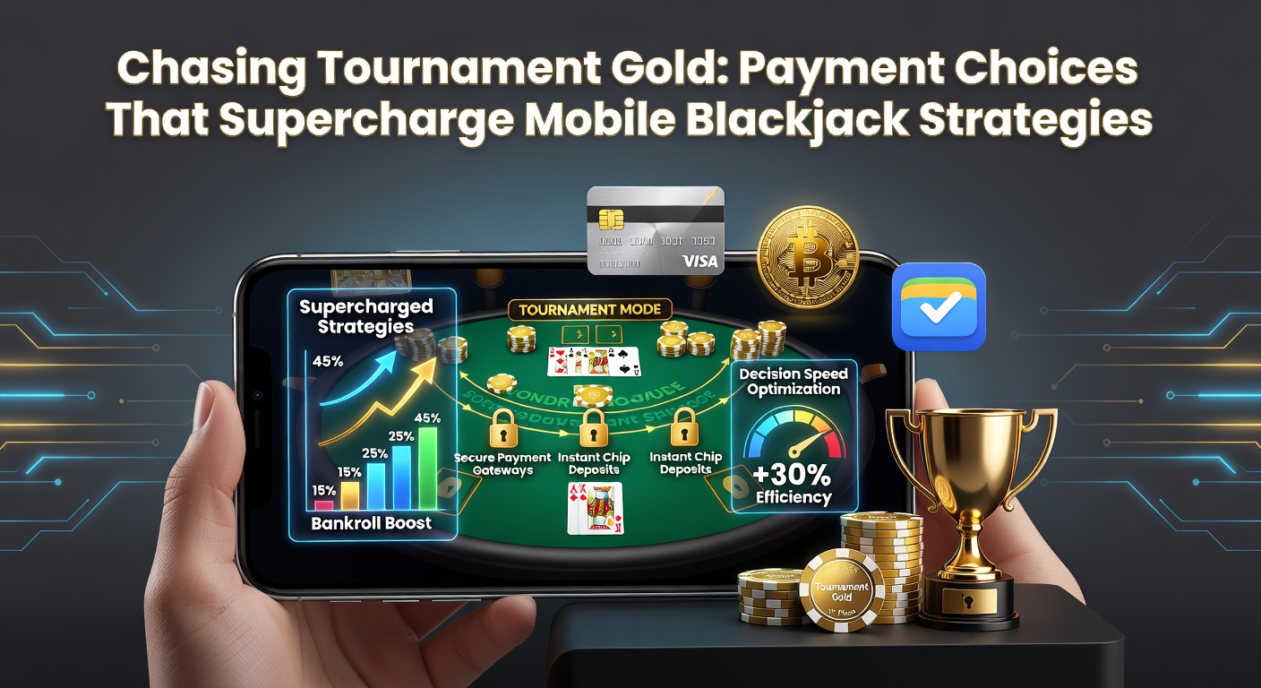 Kryptowährung-Transaktionen auf einem Handy-Bildschirm während eines Blackjack-Turniers, mit Blockchain-Symbolen und steigenden Goldbalken