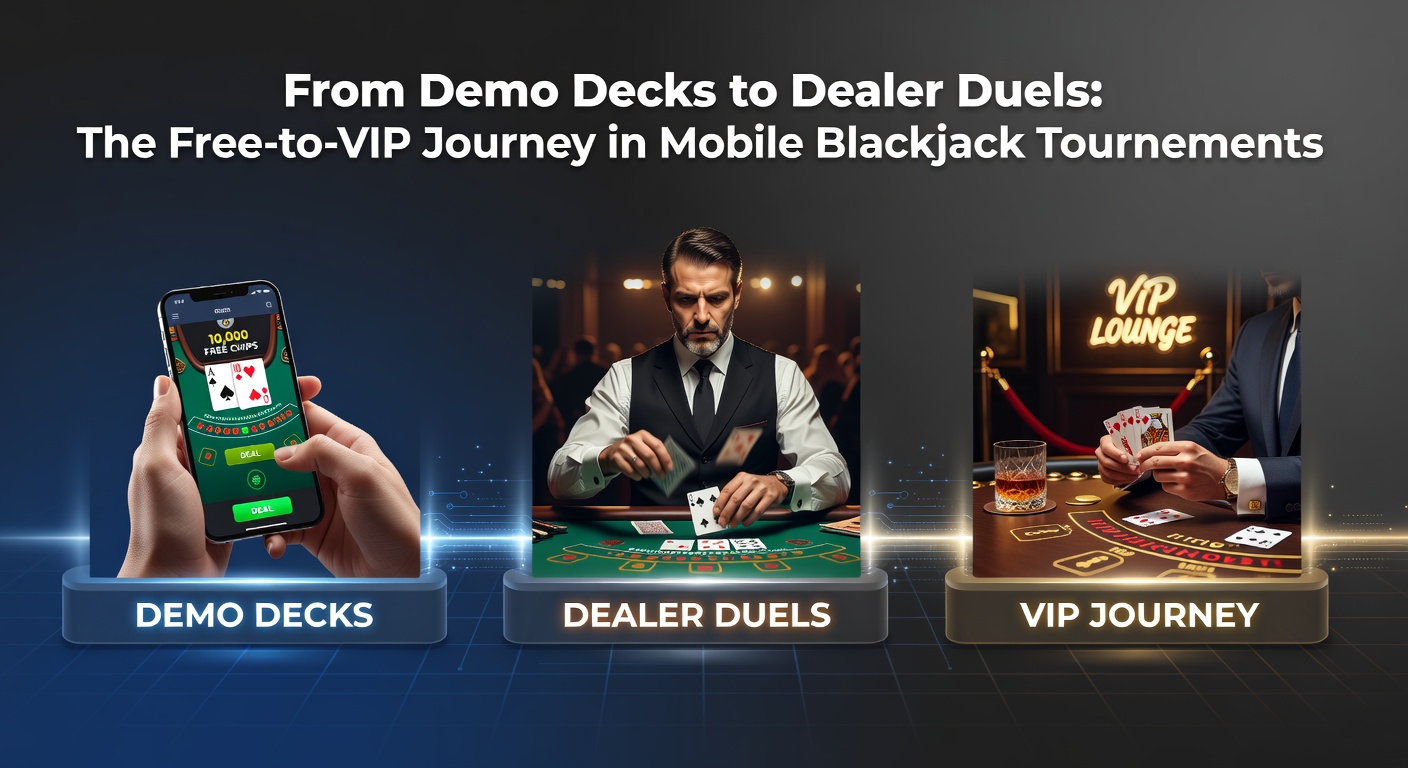 Smartphone mit Blackjack-Turnier-App im Demo-Modus, das den Einstieg in kostenlose Runden zeigt